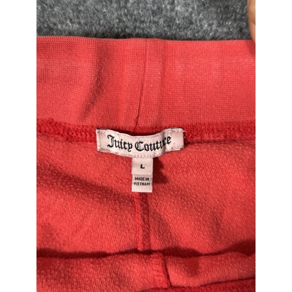 Vintage Juicy Couture Sweatpants Women Large Red Velour Flared Pants Y2K - Picture 6 of 16